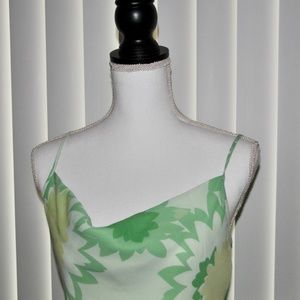 Vintage 90's  "Express" Green Floral Summer Dress
